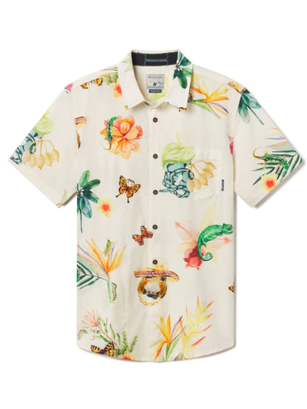 NWT Baja Llama LAND BEFORE FLORAL - 7-SEAS™ BUTTON UP